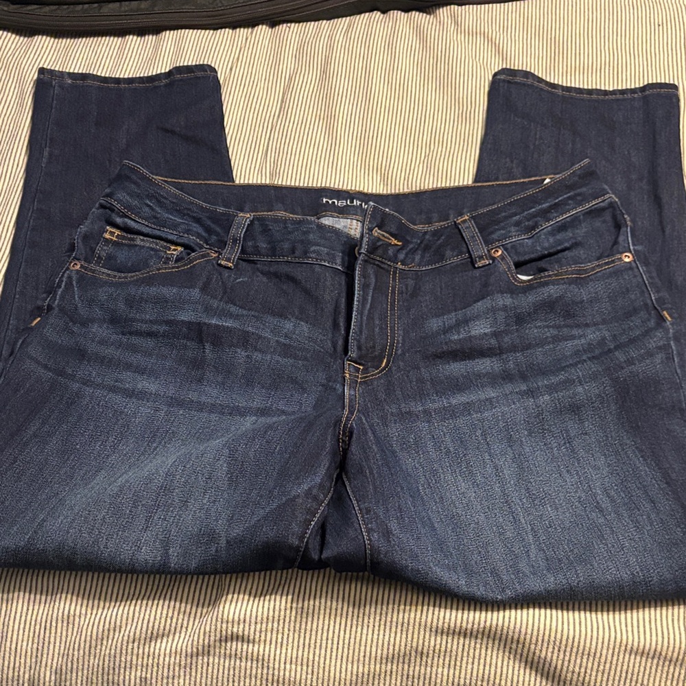 Maurices Women's Dark Blue Straight Leg Jeans Sz 14W